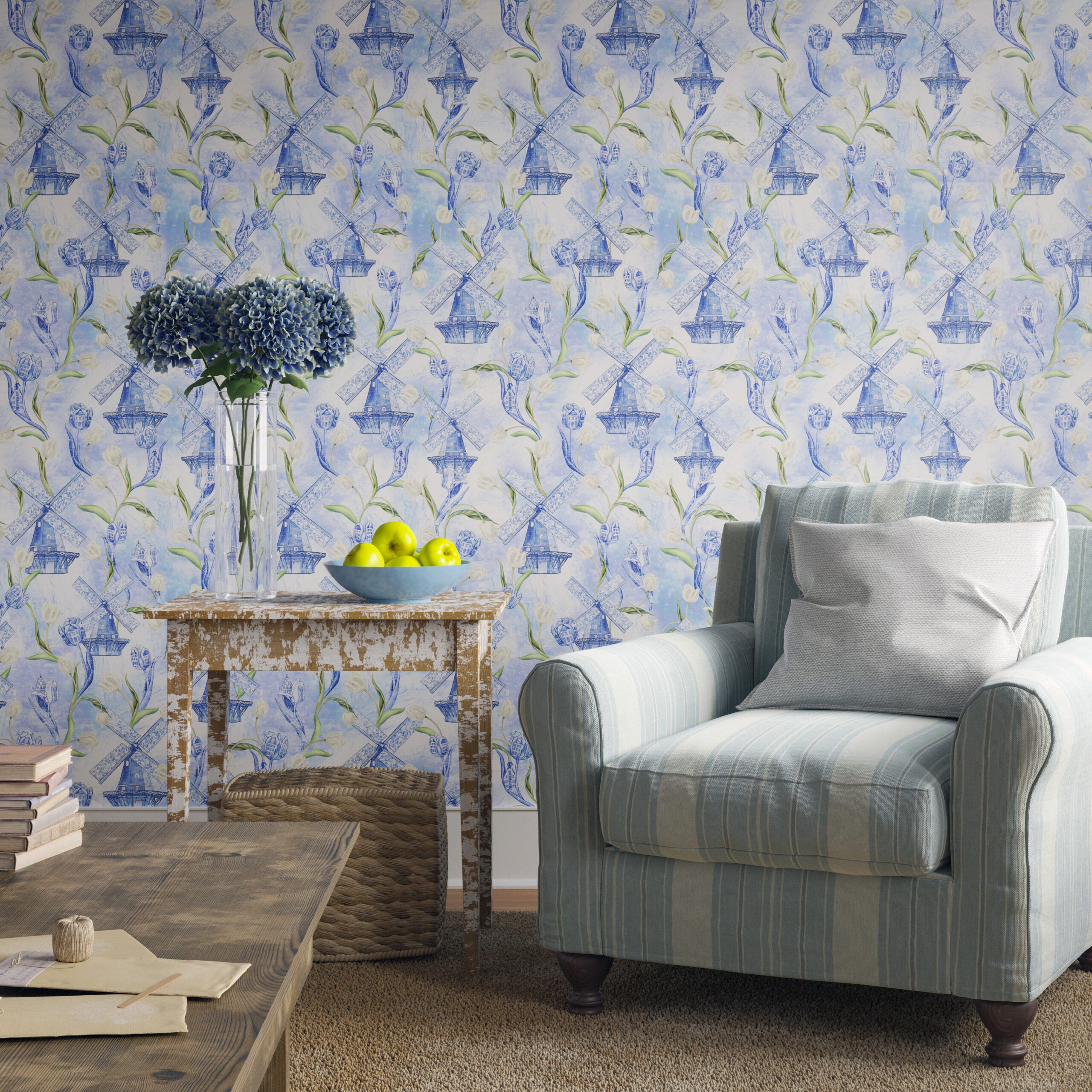 Delft Flourish Wallpaper image 0