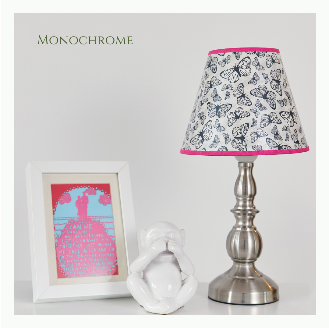 Free to Fly Petite Handcrafted Lampshade - Monochrome image