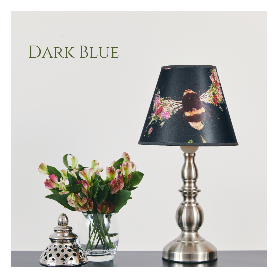 Bee Bloom Petite Handcrafted Lampshade - Dark Blue image