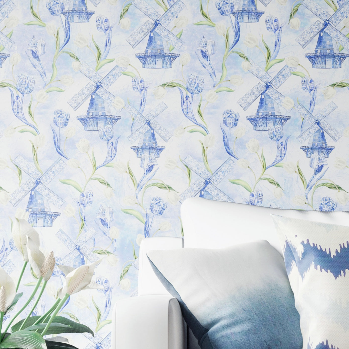 Delft Flourish Wallpaper image 3