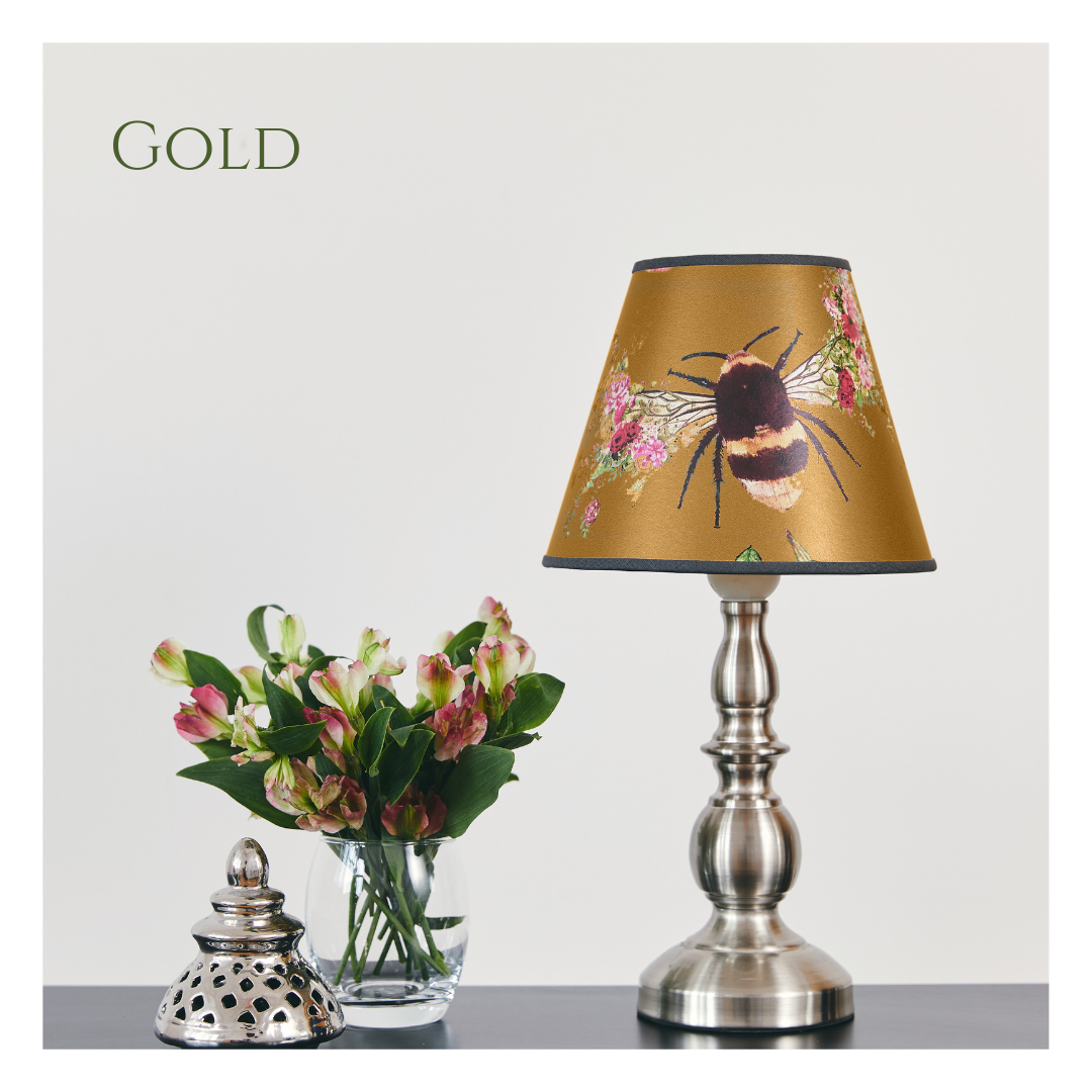 Bee Bloom Petite Handcrafted Lampshade - Gold image