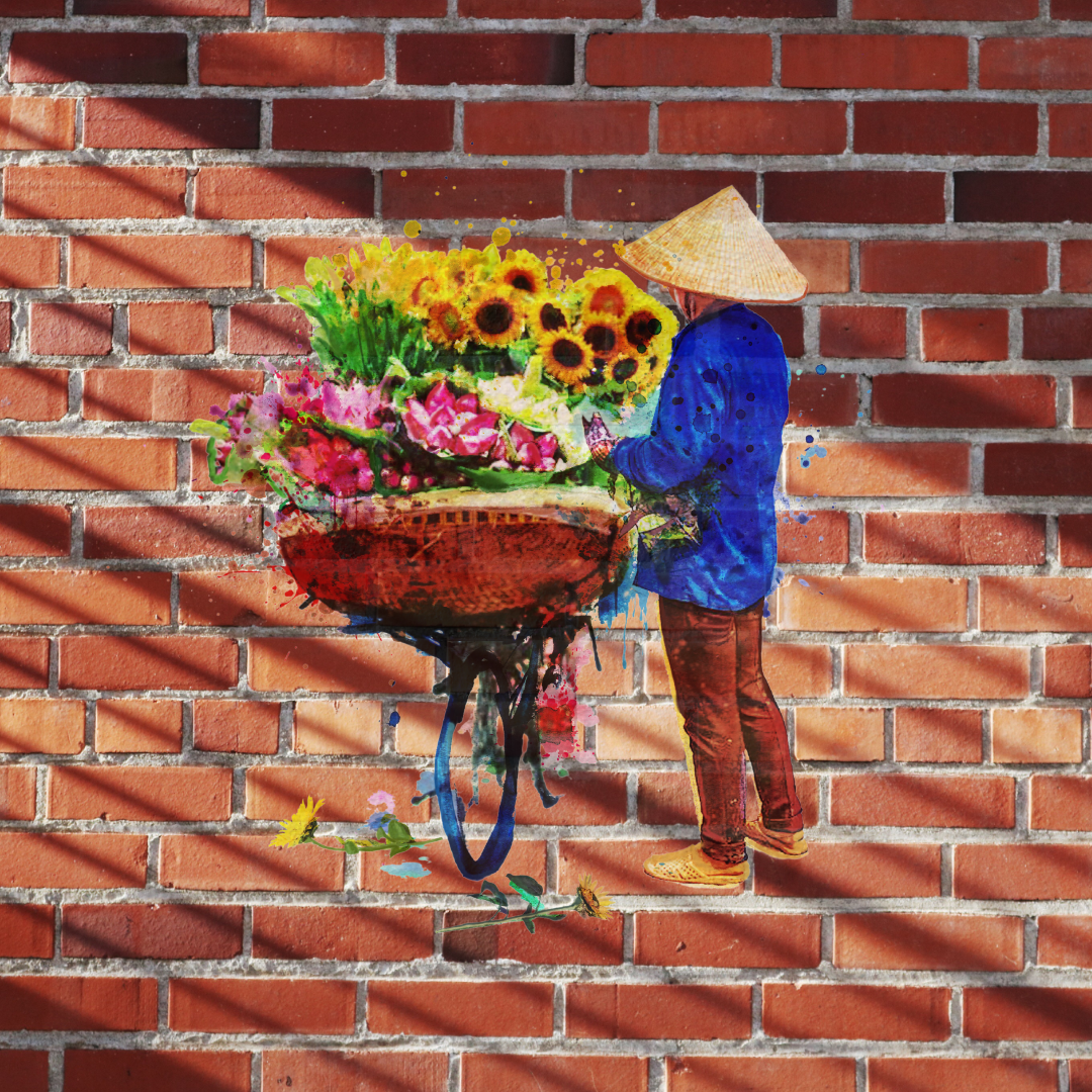 NEW - Hanoi Hustle Sunflowers Outdoor Print image 1