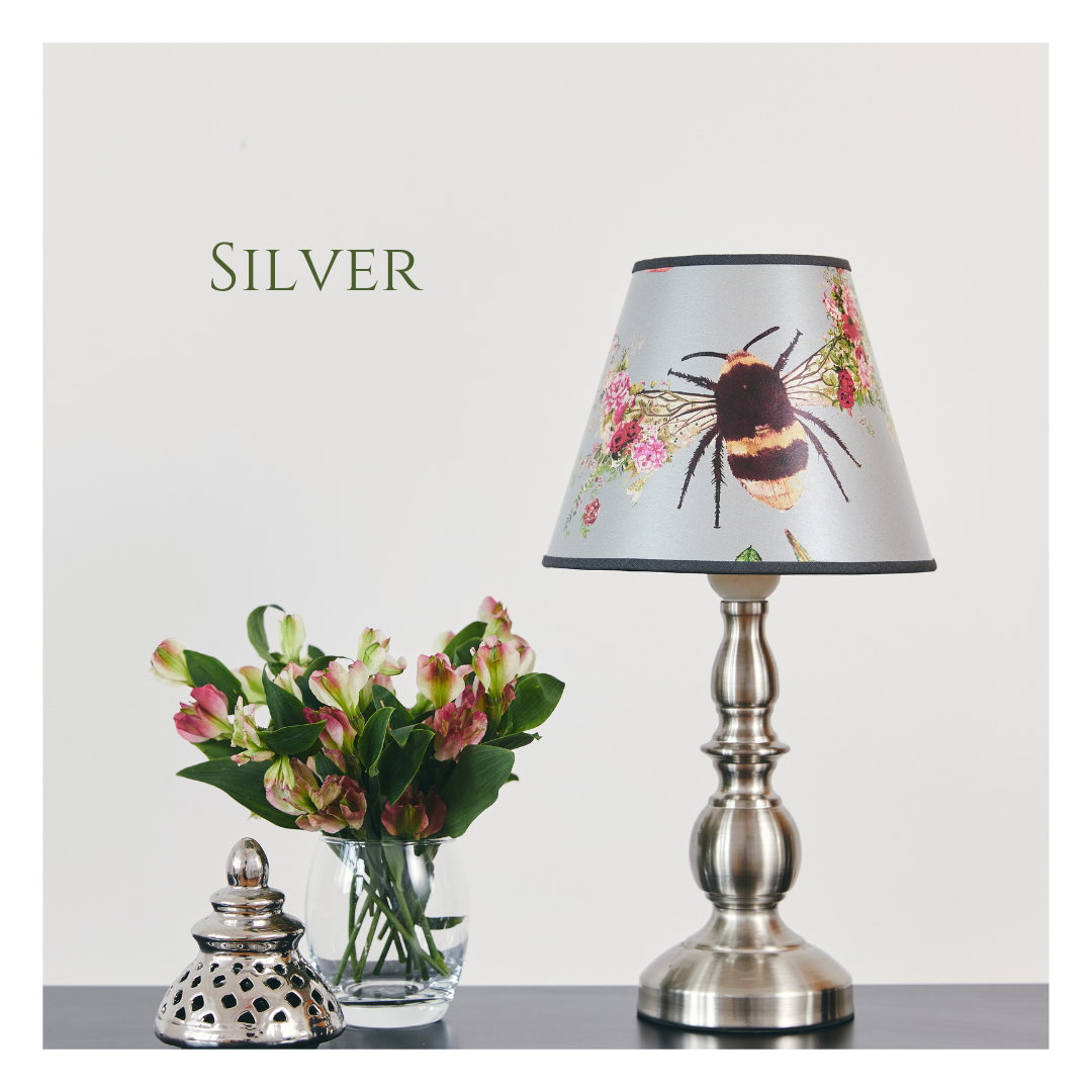 Bee Bloom Petite Handcrafted Lampshade - Silver image