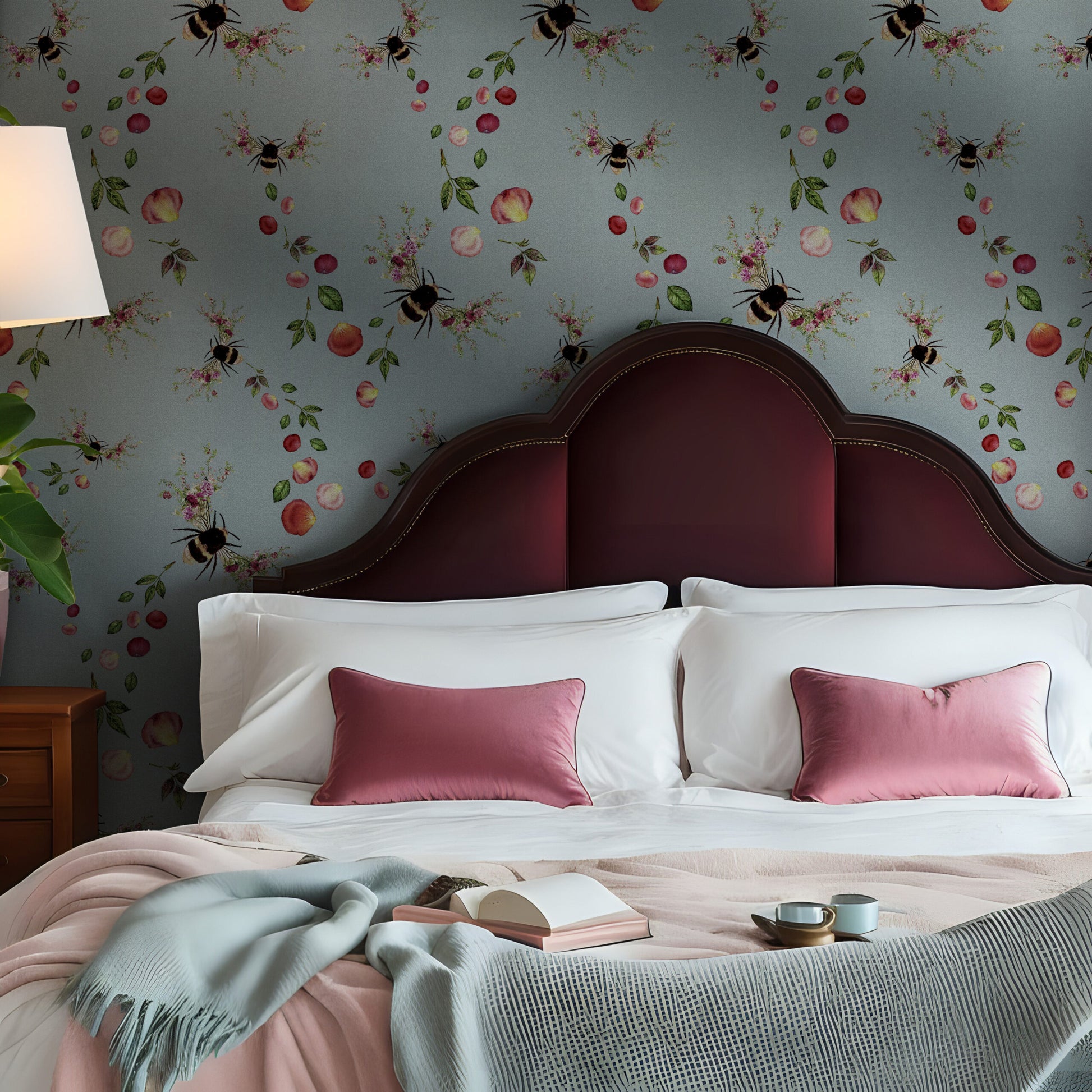 Bee Bloom Wallpaper - Choose a colour image 12