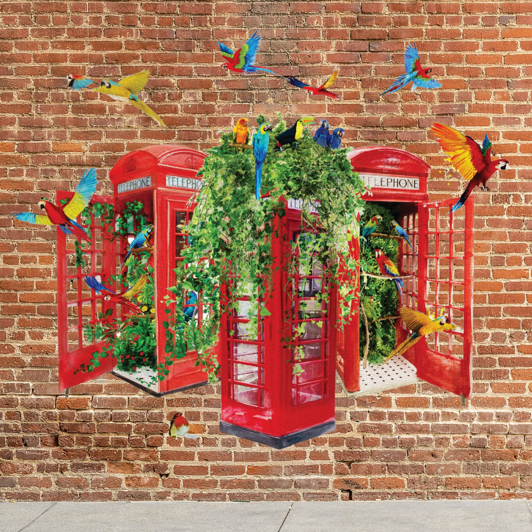 NEW - London's Calling Telephone Box  Trio Outdoor Print image 0