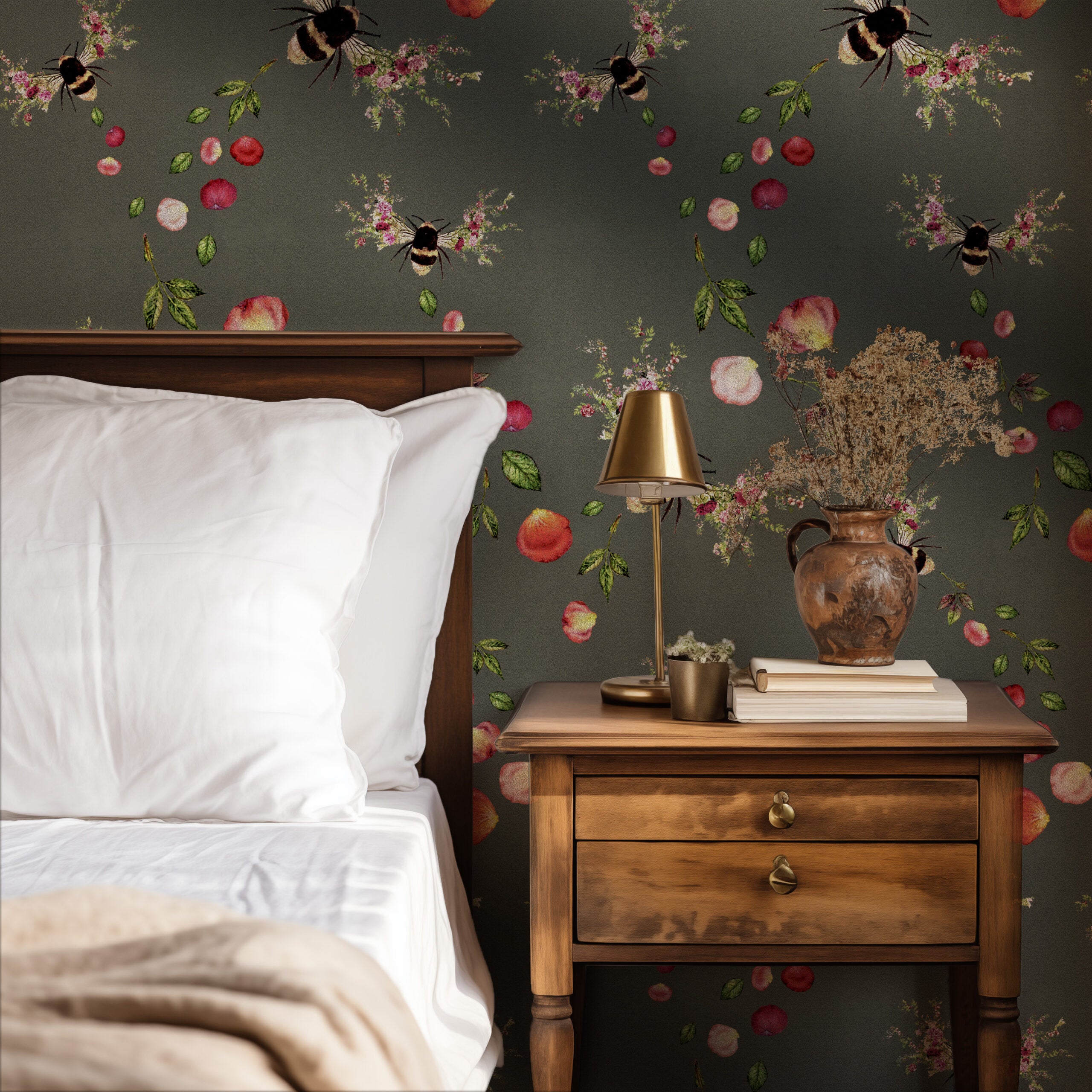 Bee Bloom Wallpaper - Choose a colour image 7