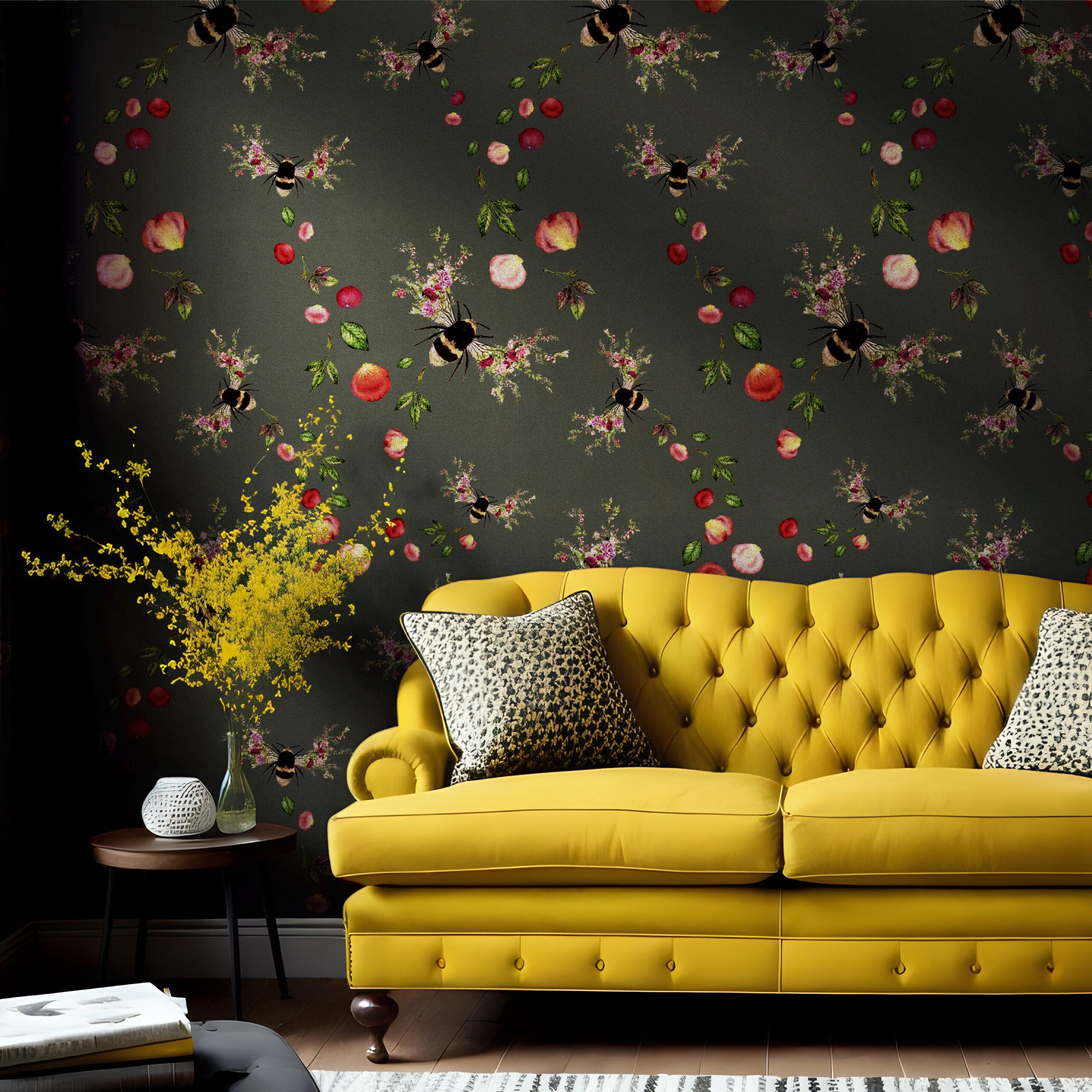 Bee Bloom Wallpaper - Choose a colour image 9