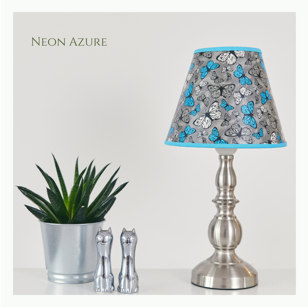 Free to Fly Petite Handcrafted Lampshade - Neon Azure image