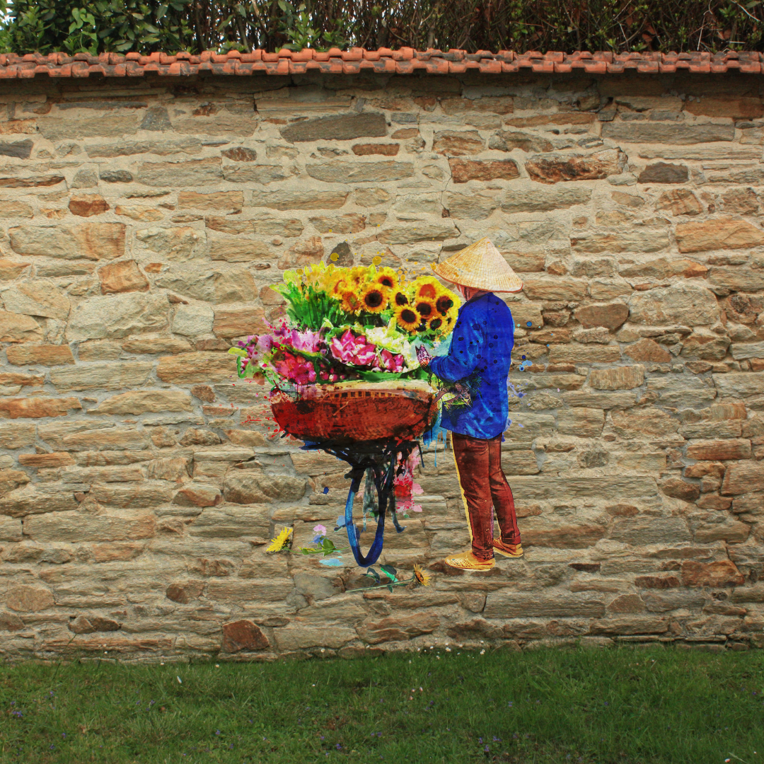 NEW - Hanoi Hustle Sunflowers Outdoor Print image 0